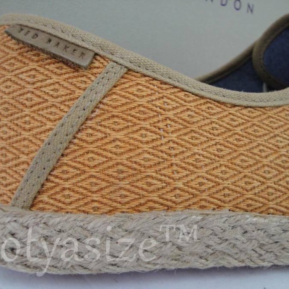 TED BAKER DRILL 2 GOLD TEXTILE CASUAL SHOE SZ 8 - Picture 3 of 8